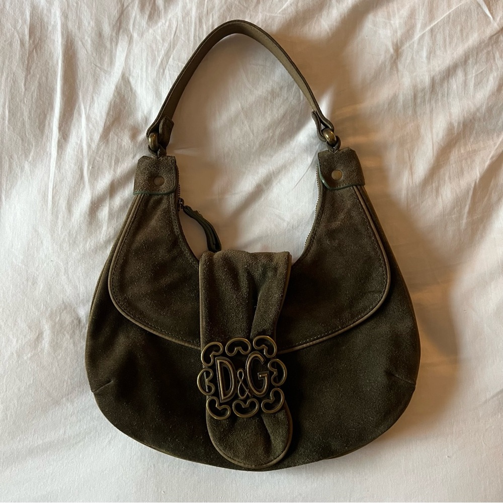 Vintage Dolce & Gabbana Suede Shoulder Bag